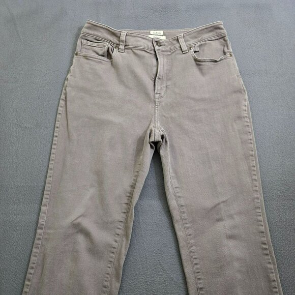 L.L. Bean Women 10 Classic Fit Gray Straight Leg Mid Rise Jeans - Picture 3 of 12